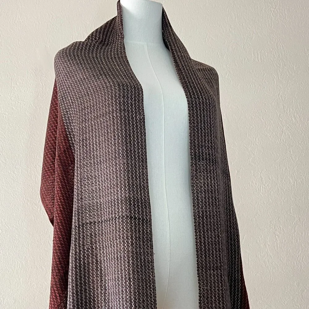 Vintage 90s Honey 100% Rayon Two-Tone Textured Long 72